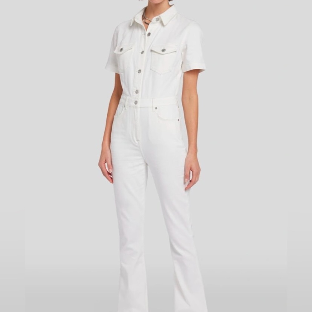 revolve bb jean romper white small